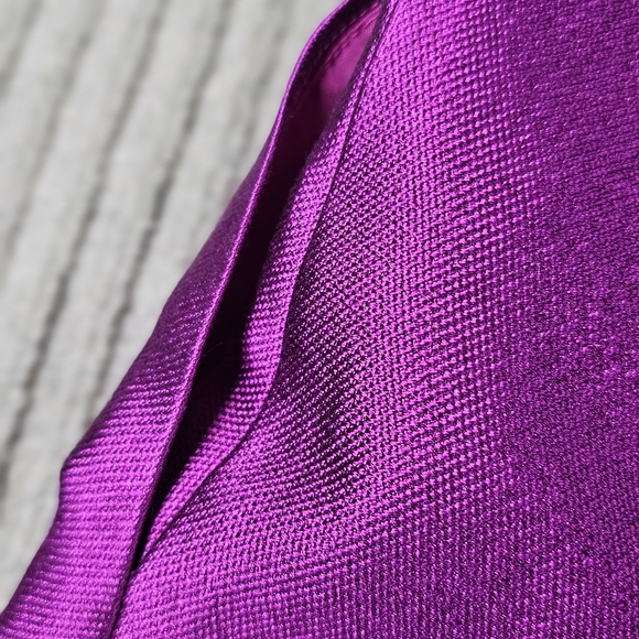 Kay Unger Women's Fit & flare Magenta Metallic Dress Size 6 Pockets Sleeveless - Picture 7 of 8